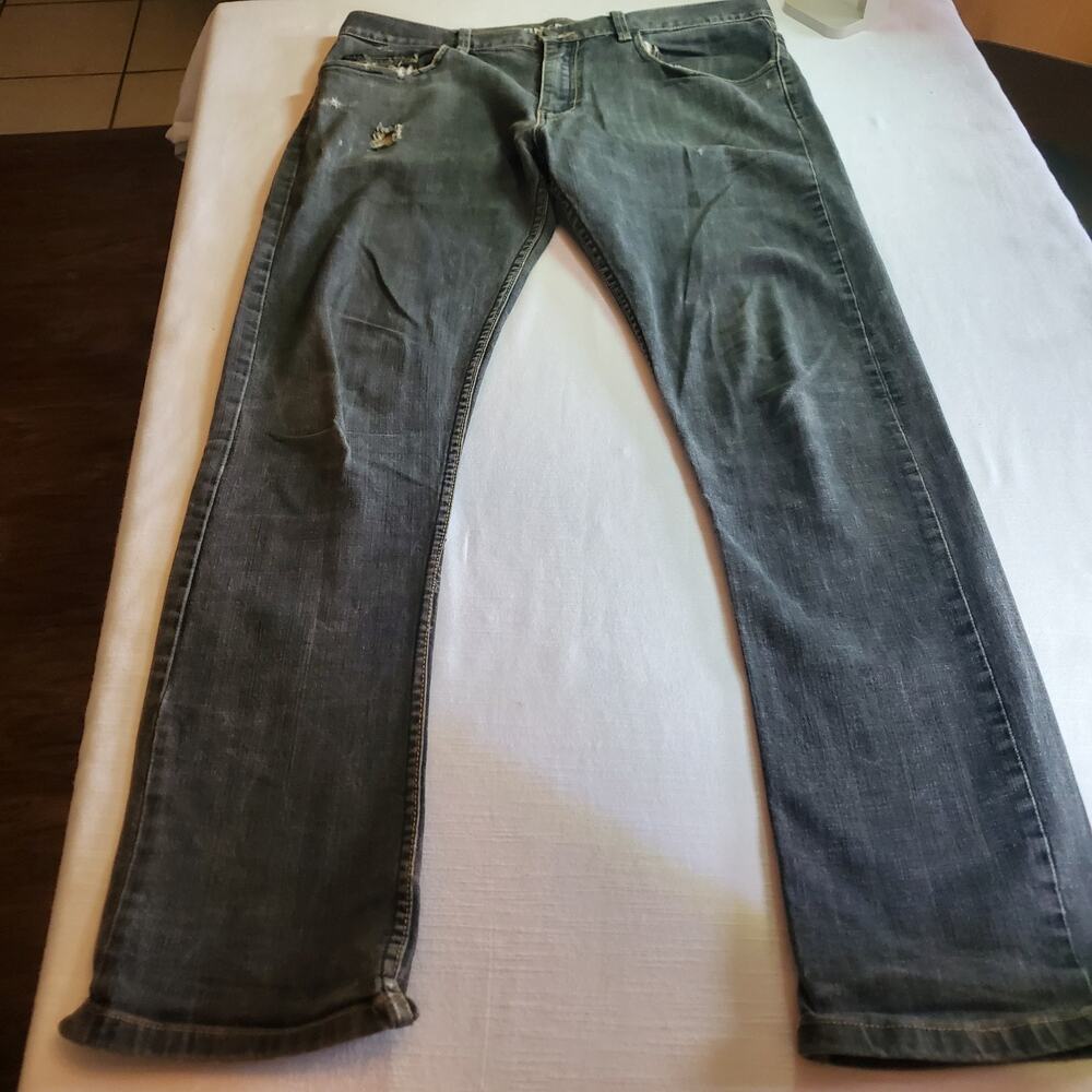 RVCA Leo Romero Mens Blue Denim Jeans Size 33 Slim Straight Pants